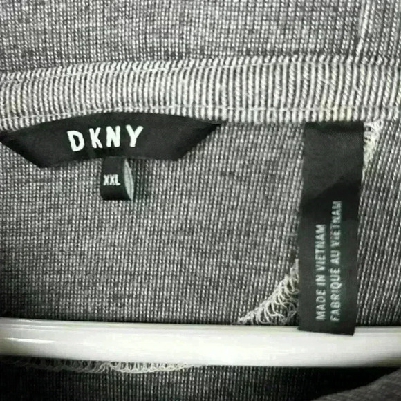 DKNY Ribbed Gray Pullover Hoodie Drawstrings Women’s Plus Size XXL - Picture 7 of 9